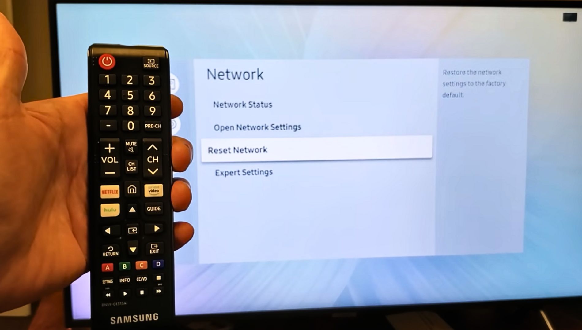 how to reset samsung tv